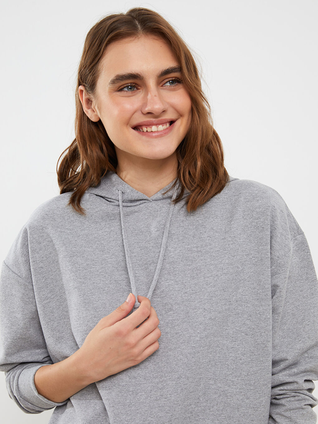 Hooded Regular Long Sleeve Women's Pajama Top -W2H790Z8-CT3