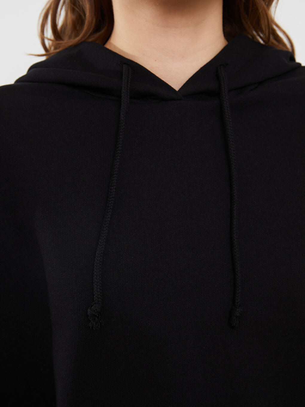 LCW ECO Kapüşonlu Düz Uzun Kollu Kadın Pijama Üst -W2H790Z8-CVL