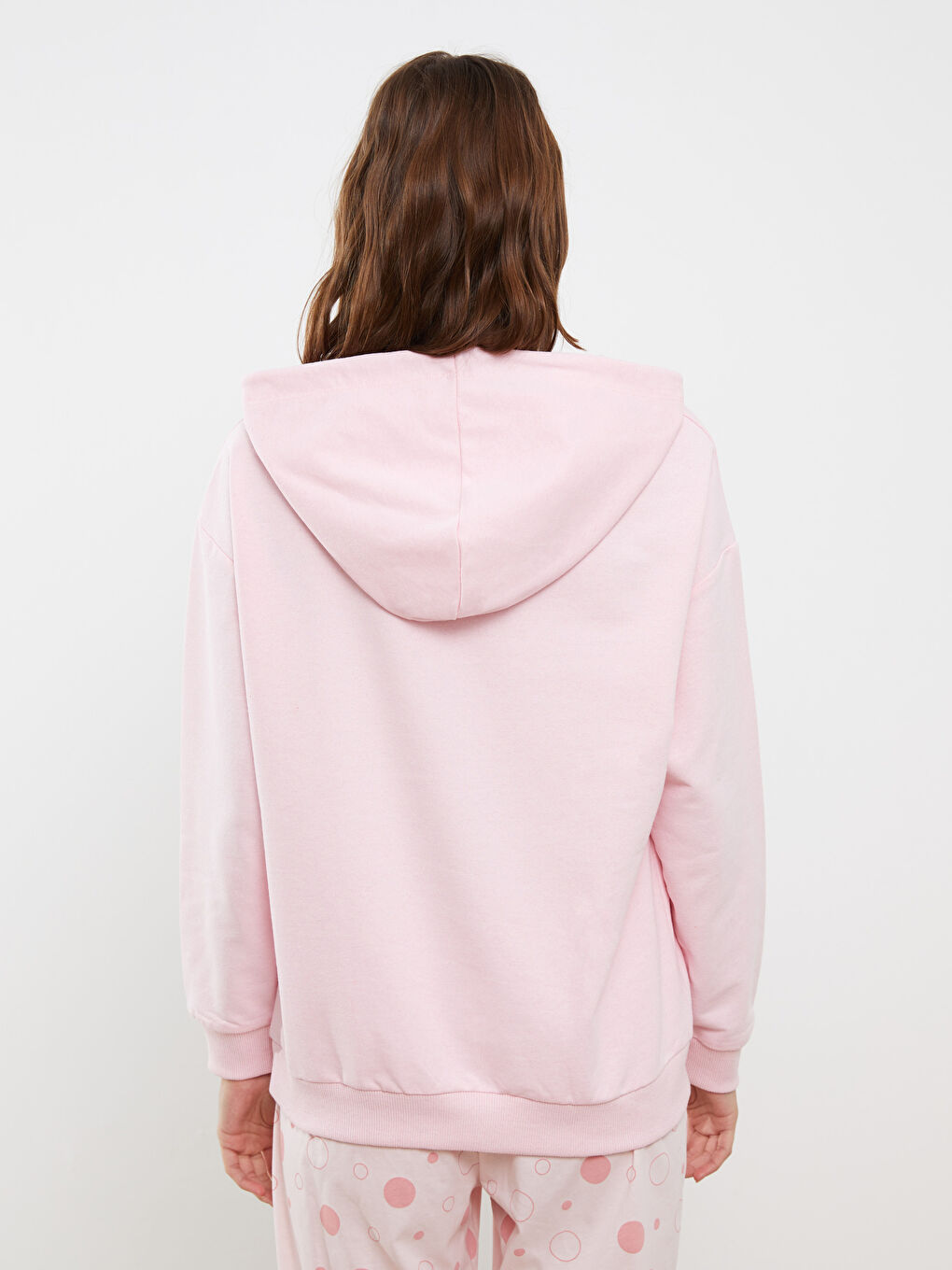 LCW ECO Kapüşonlu Düz Uzun Kollu Kadın Pijama Üst -W2H790Z8-JZ2