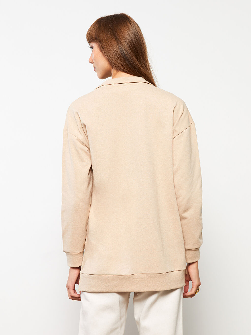 Turtle Neck Regular Long Sleeve Women's Pajama Top-5