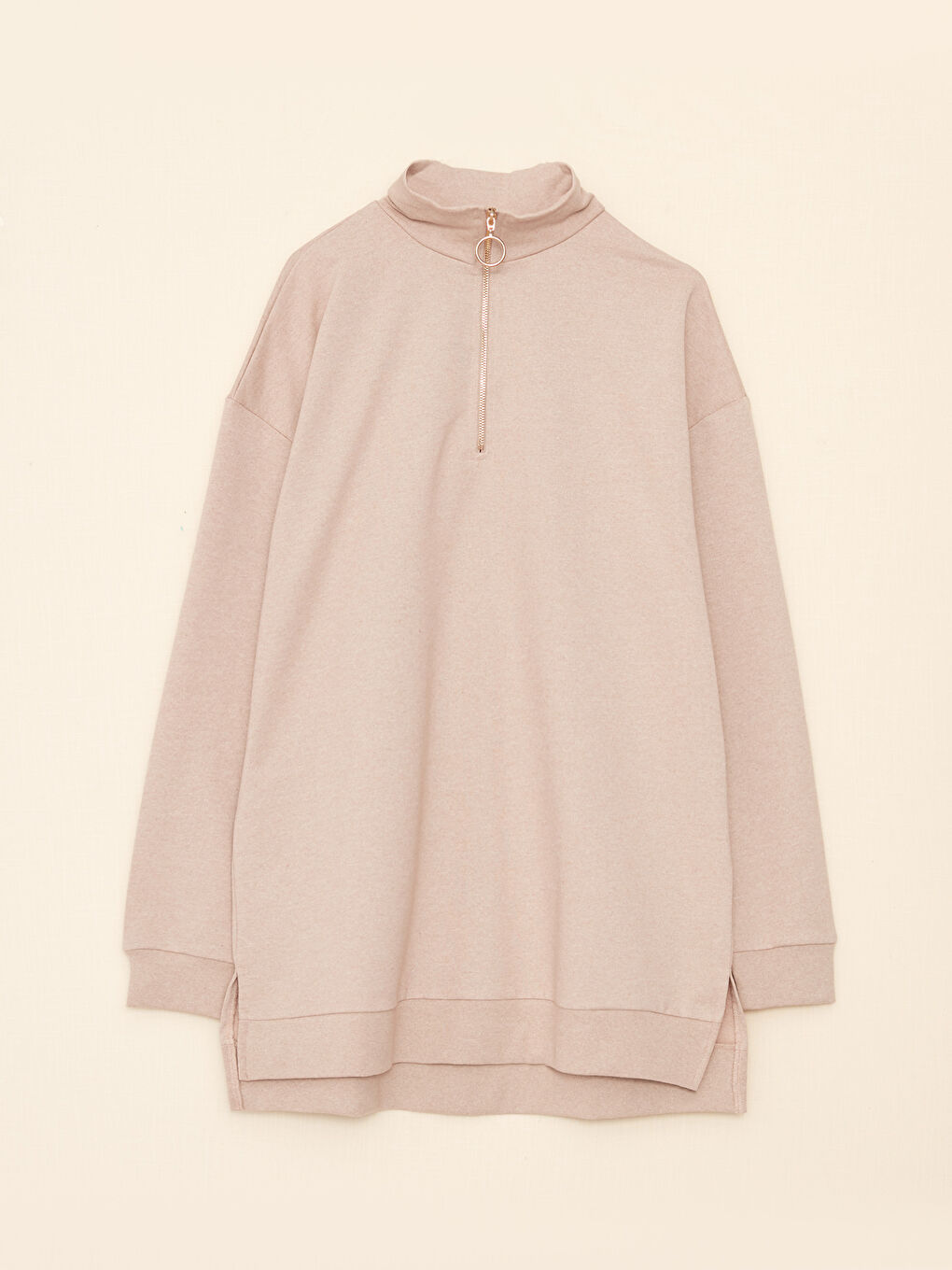 Turtle Neck Regular Long Sleeve Women's Pajama Top-6