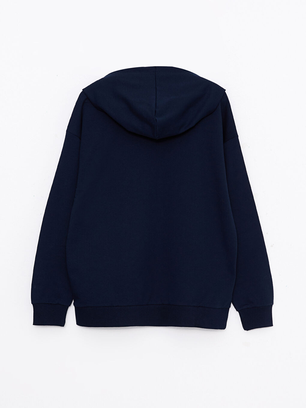 Lacivert Kapüşonlu Düz Uzun Kollu Kadın Pijama Üst-6