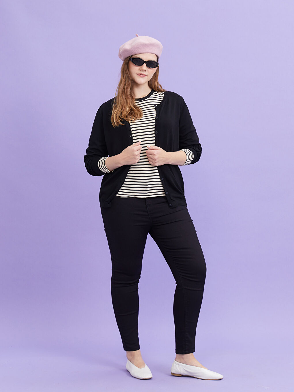 Crew Neck Striped Long Sleeve Women's T-Shirt-1