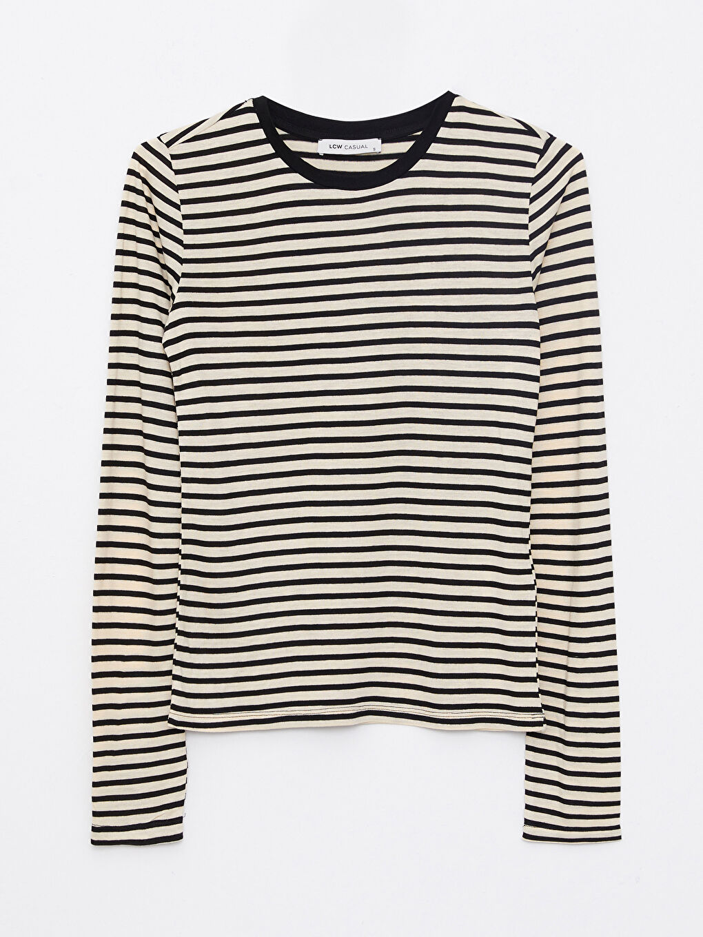 Crew Neck Striped Long Sleeve Women's T-Shirt-7