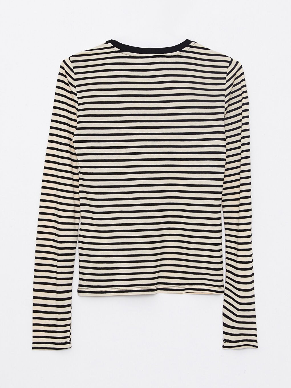 Crew Neck Striped Long Sleeve Women's T-Shirt-8