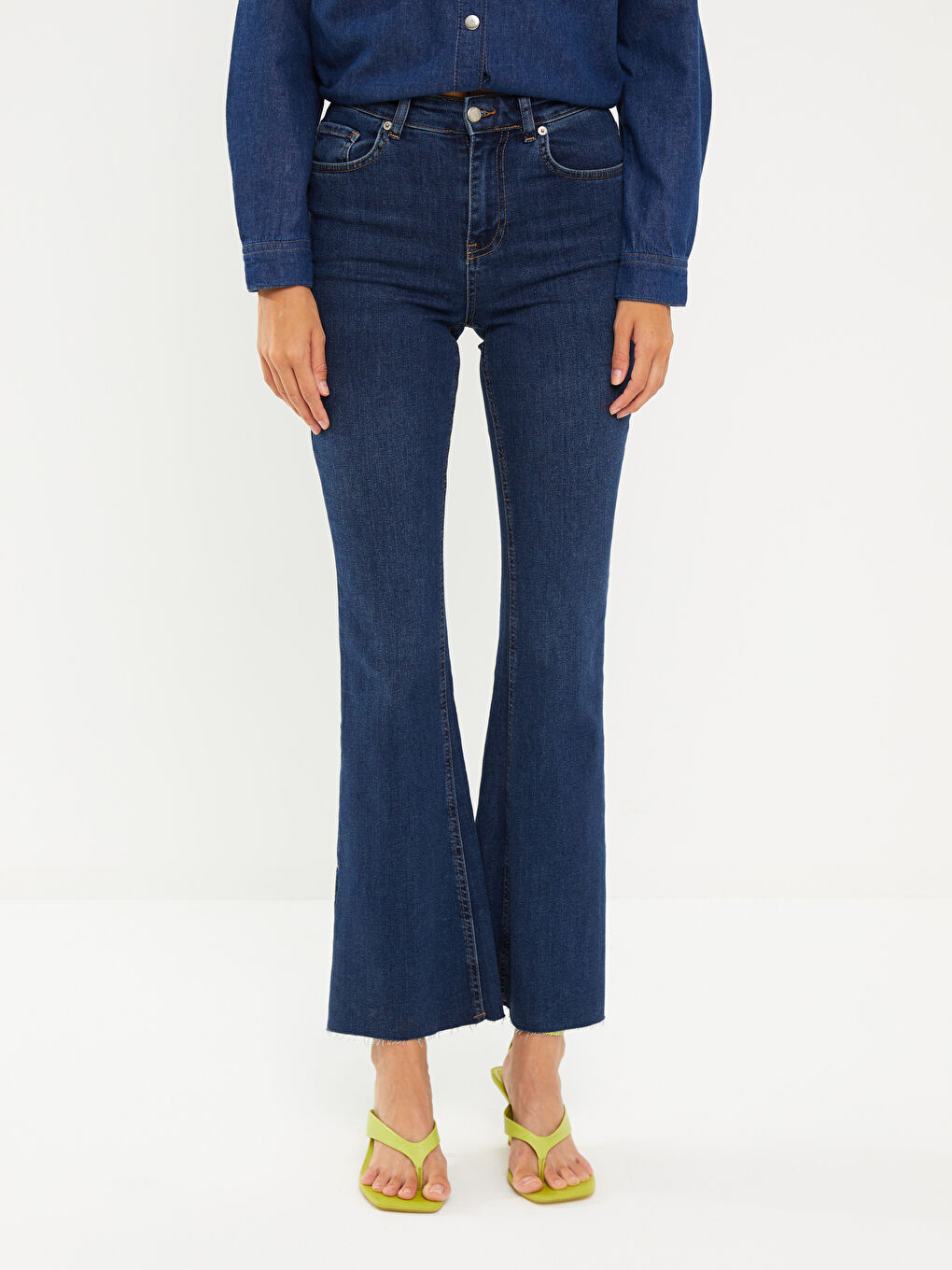 Blugi Evazați Marte cu Talie Înaltă pentru Femei-3