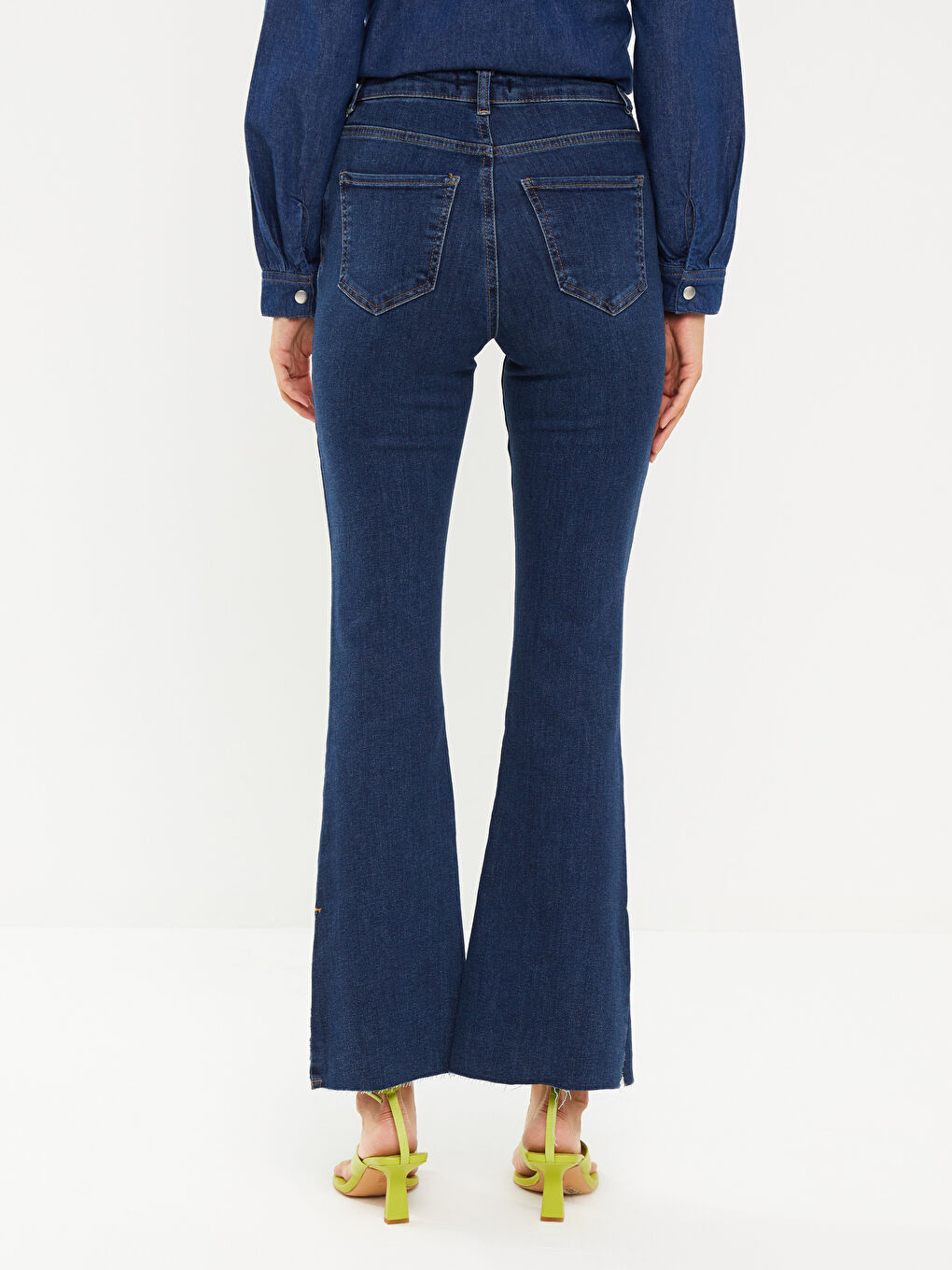 Blugi Evazați Marte cu Talie Înaltă pentru Femei-4