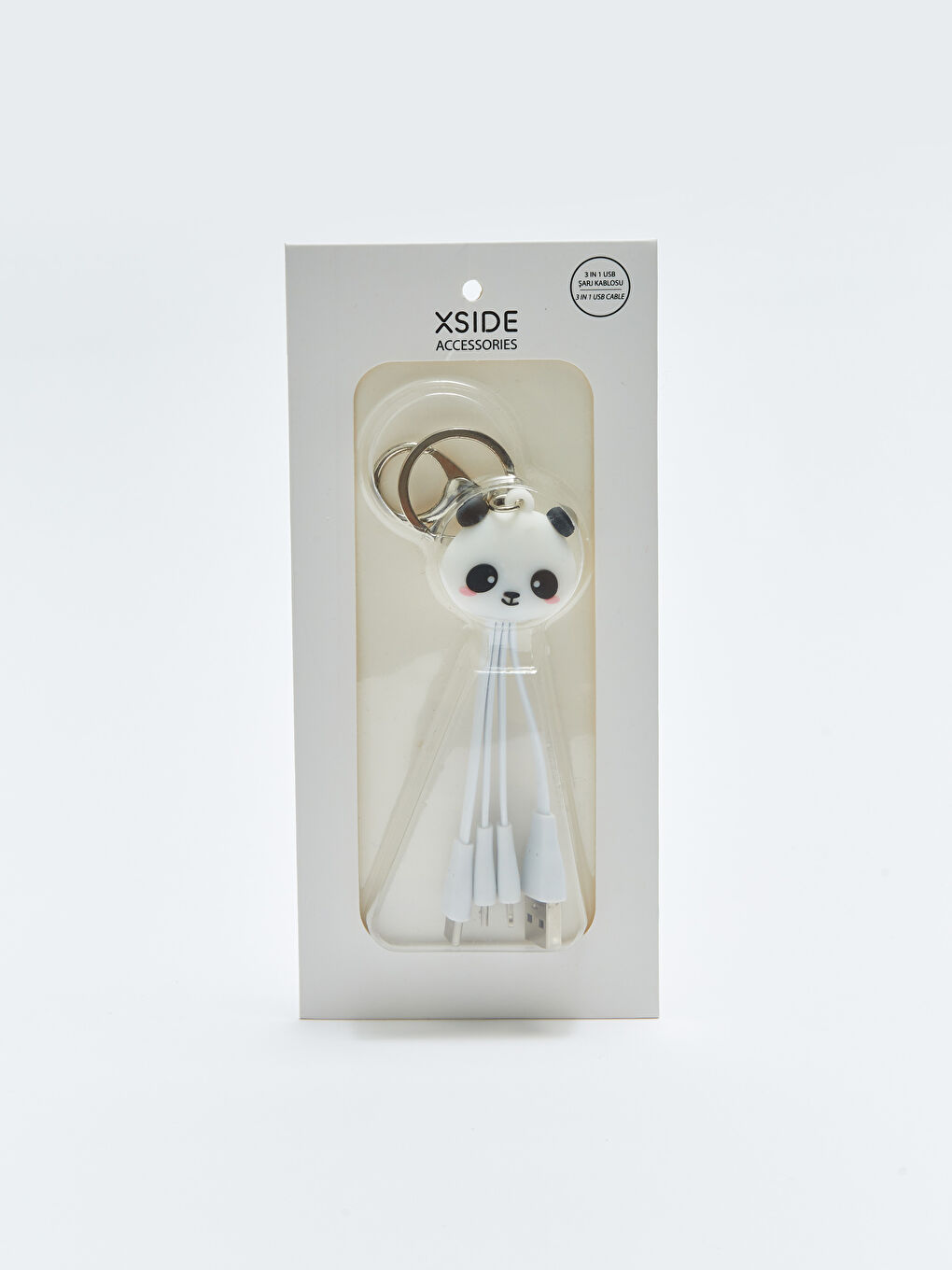 Panda Anahtarlıklı Çoklu Şarj Kablosu