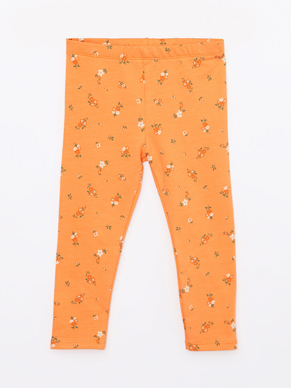 Yeşil Beli Lastikli Baskılı Pamuklu Kız Bebek Uzun Tayt 2'li-2