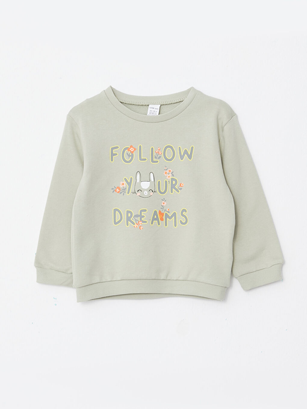 Crew Neck Long Sleeve Printed Baby Girl Sweatshirt 2 Pieces-1