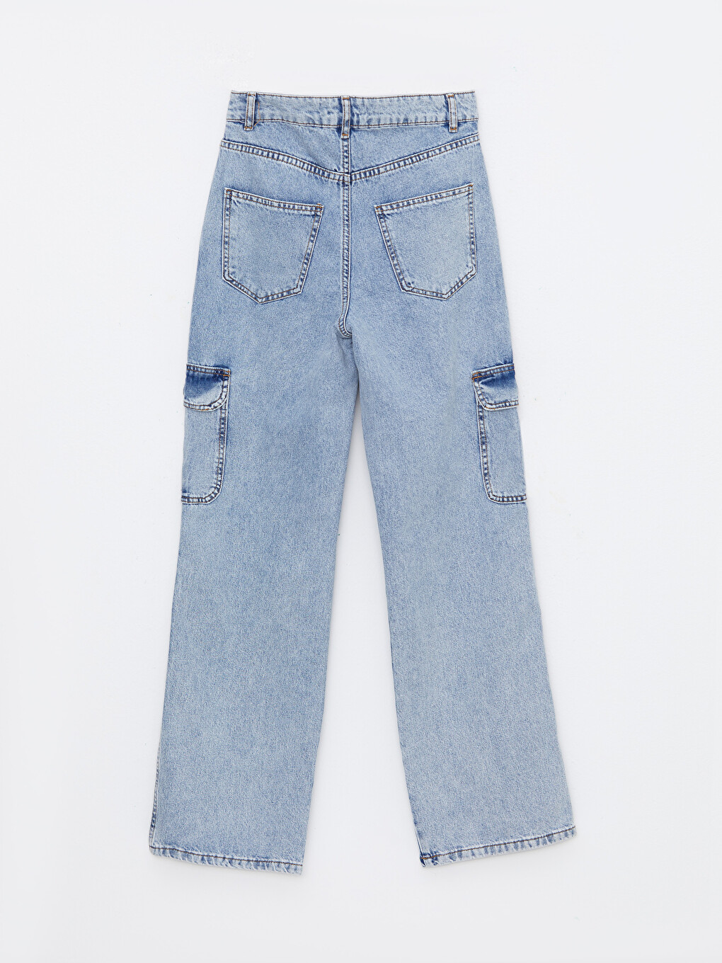 Women's High Waisted Standard Fit Regular Denim Trousers-6