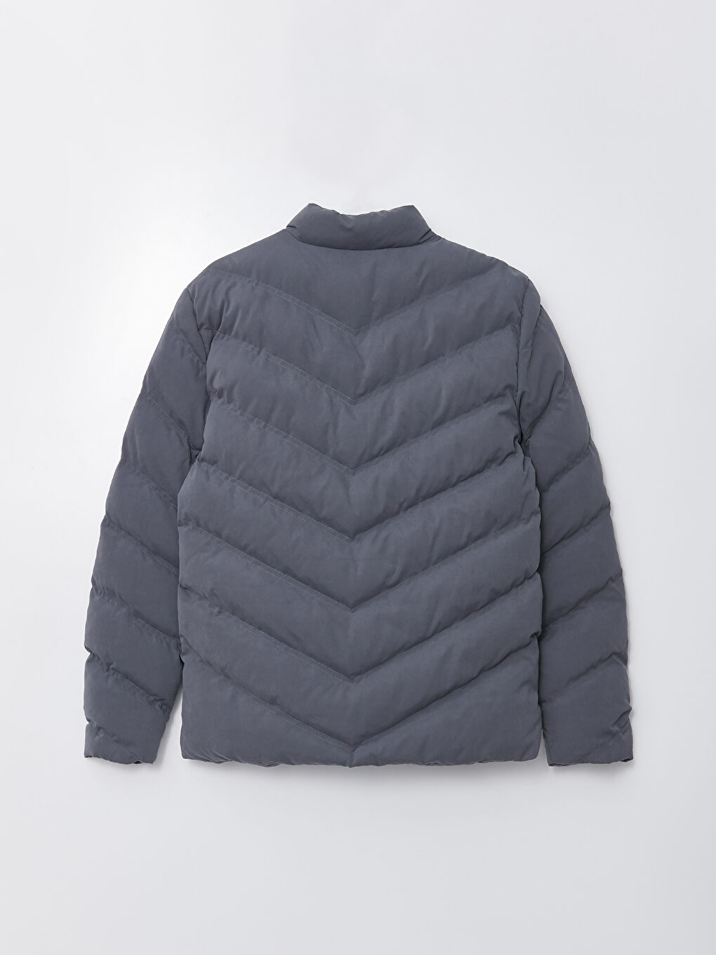 Antrasit Standart Kalıp Dik Yaka Erkek Şişme Mont-6