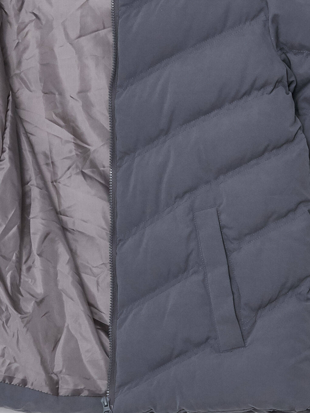 Antrasit Standart Kalıp Dik Yaka Erkek Şişme Mont-7