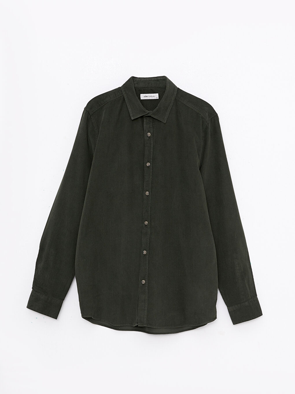 Haki Regular Fit Uzun Kollu Kadife Erkek Gömlek Ceket-5