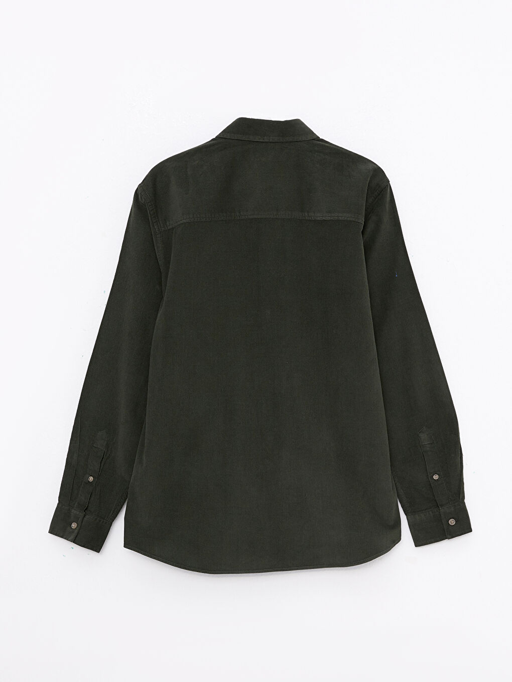 Haki Regular Fit Uzun Kollu Kadife Erkek Gömlek Ceket-6