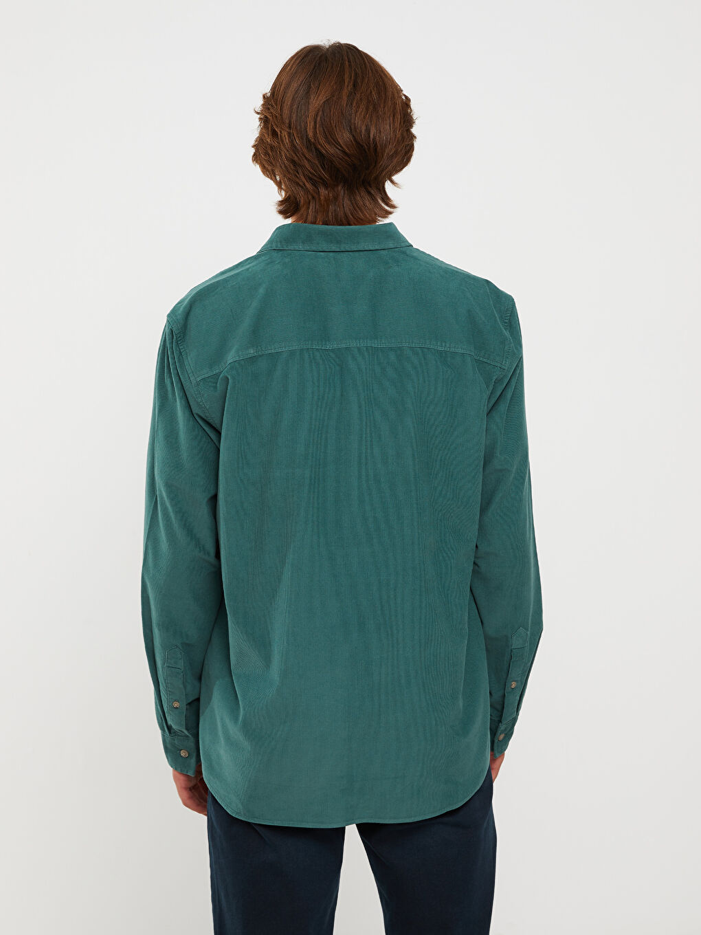 Turkuaz Regular Fit Uzun Kollu Kadife Erkek Gömlek Ceket-4