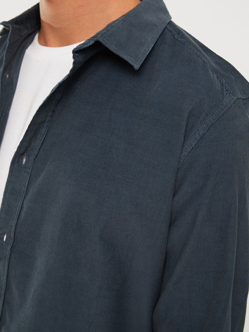 Turkuaz Regular Fit Uzun Kollu Kadife Erkek Gömlek Ceket-3