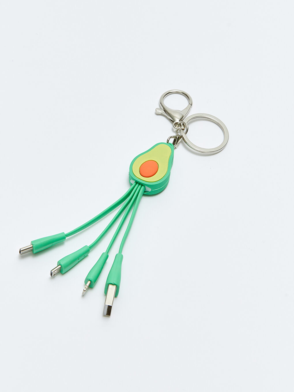 Multi-Charging Cable with Avocado Keychain-1
