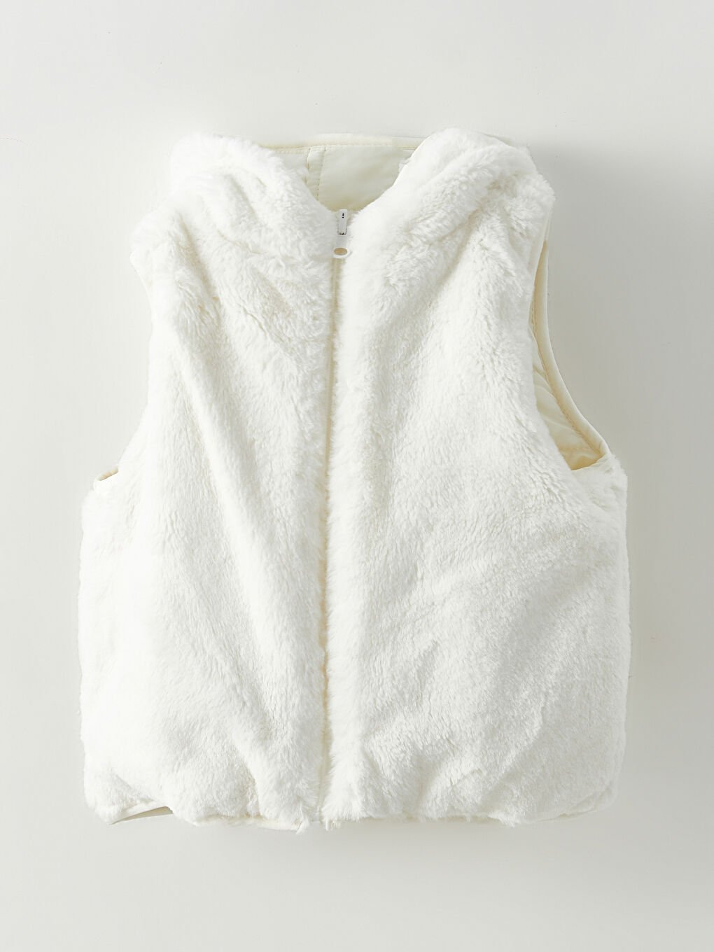 Kapüşonlu Kız Bebek Çift Taraflı Yelek-1