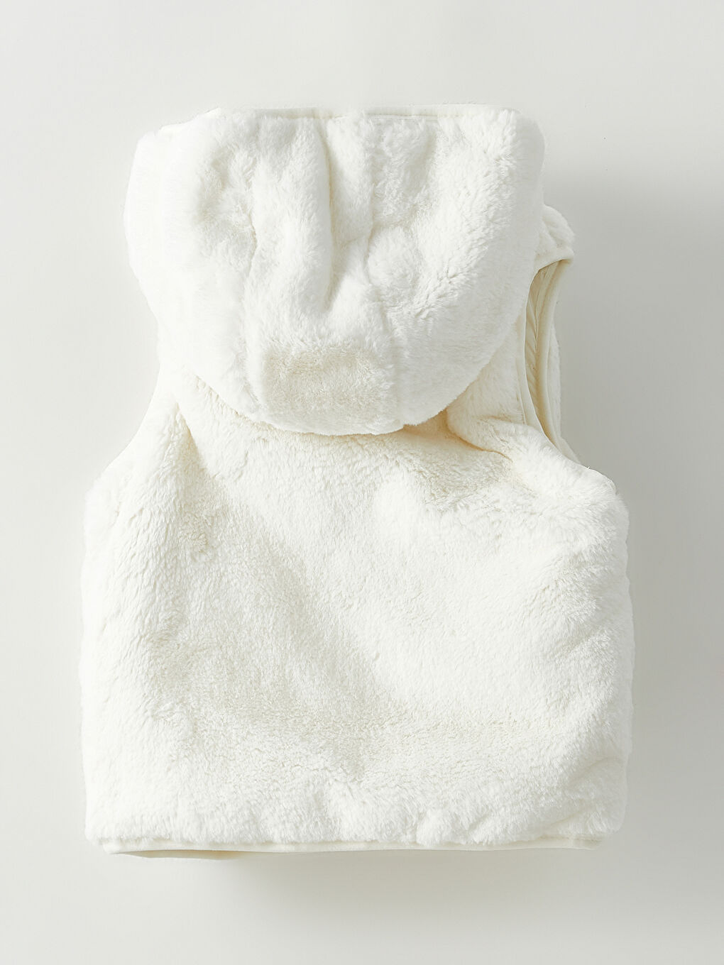 Kapüşonlu Kız Bebek Çift Taraflı Yelek-3