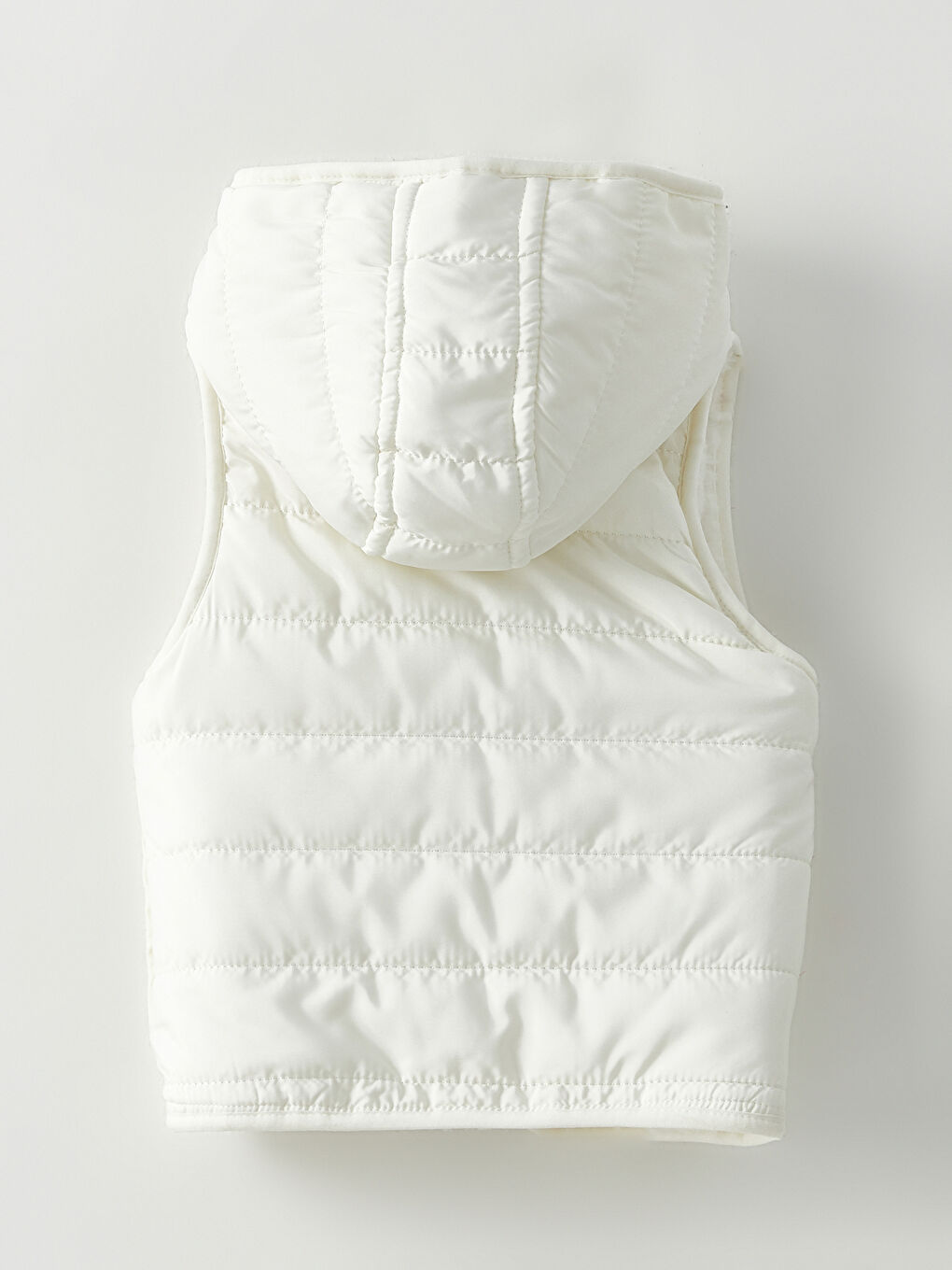 Kapüşonlu Kız Bebek Çift Taraflı Yelek-4