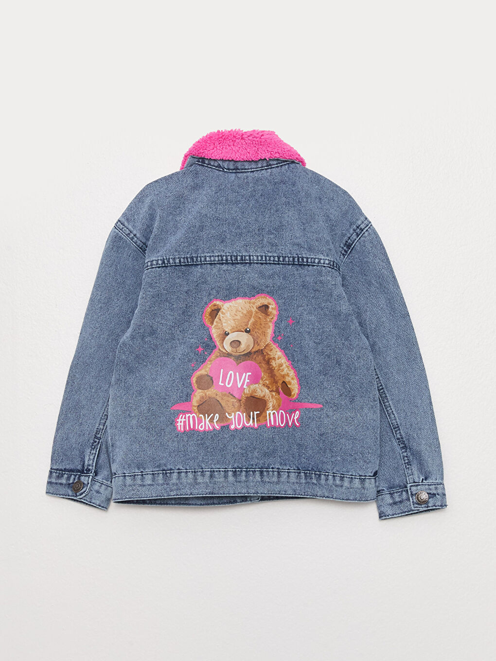 Printed Long Sleeve Girl Jean Jacket-5