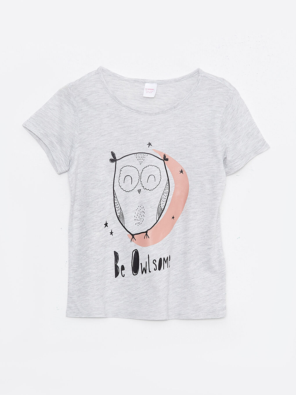 Crew Neck Printed Short Sleeve Girls' Pyjama Set-1