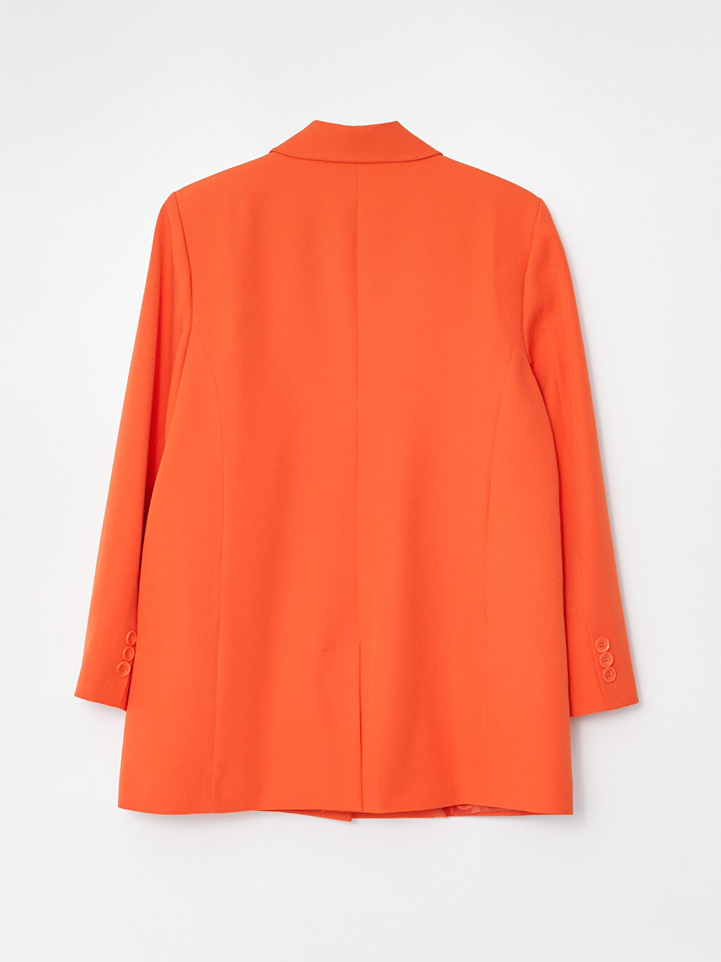 Turuncu Düz Uzun Kollu Kadın Blazer Ceket-6