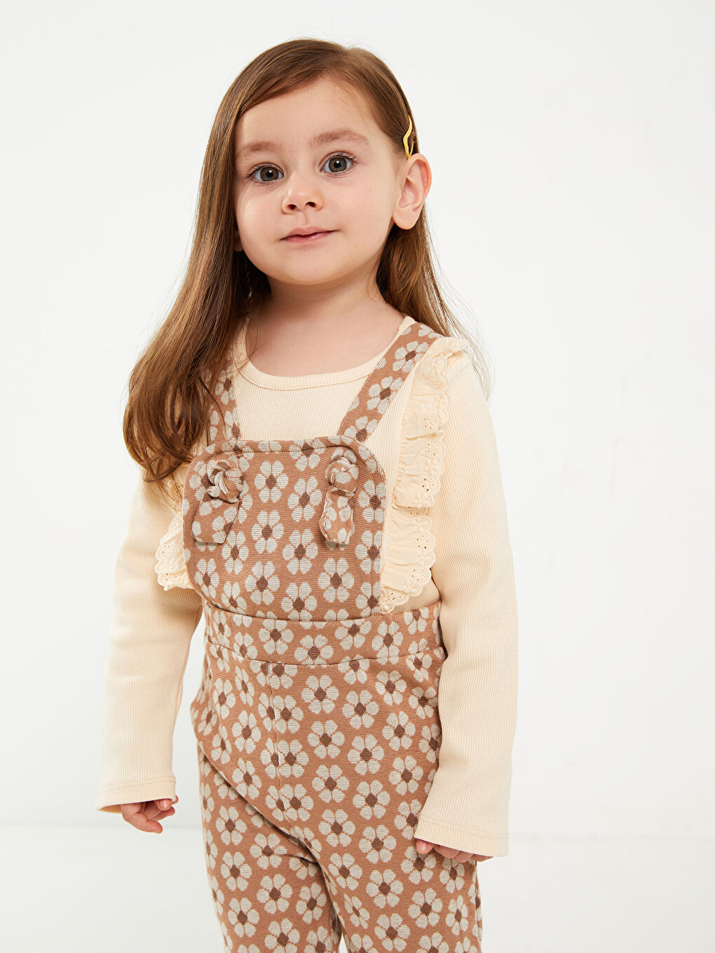 Crew Neck Long Sleeve Basic Baby Girls' Snap Bodysuit