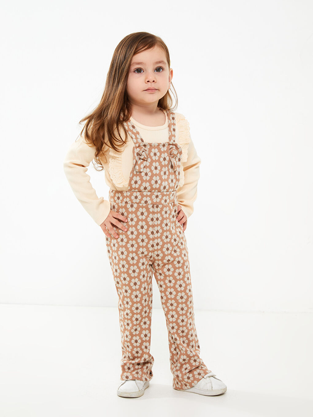 Crew Neck Long Sleeve Basic Baby Girls' Snap Bodysuit-1