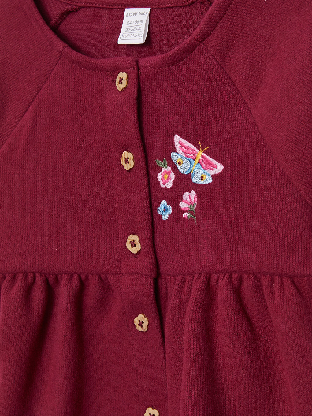 Crew Neck Long Sleeve Embroidery Detailed Baby Girl Cardigan and Trousers 2-Pack Set-3