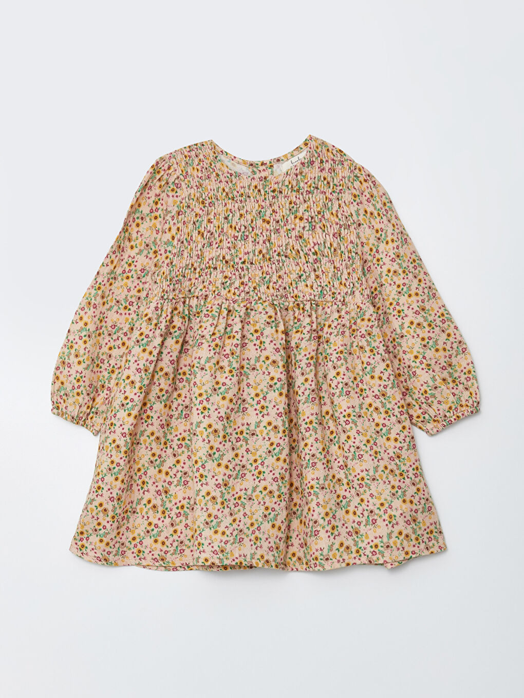 LCW Kids Crew Neck Long Sleeve Printed Baby Girl Dress Mother Daughter Combination -W2HA76Z1-LQX