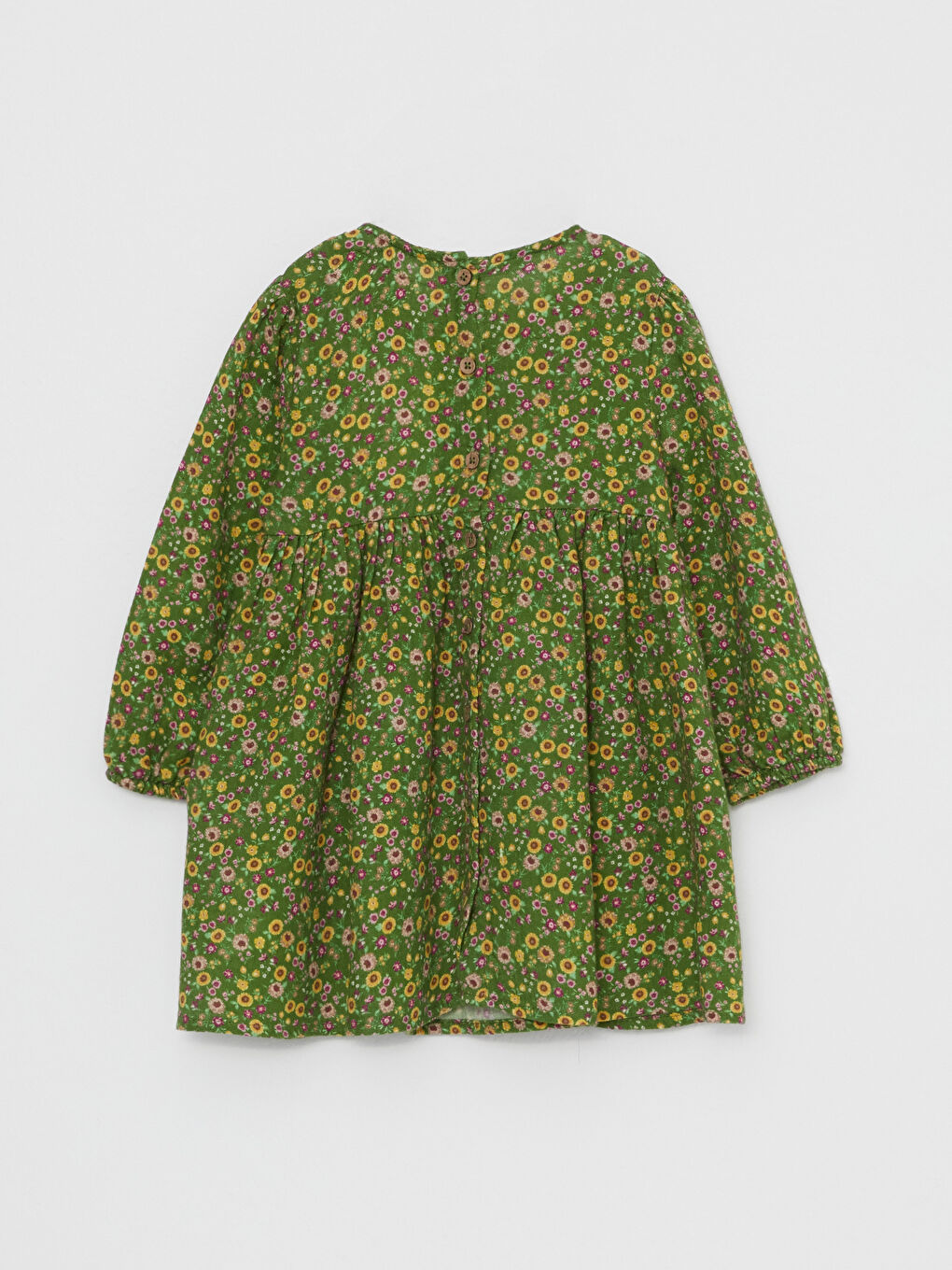 LCW Kids Crew Neck Long Sleeve Printed Baby Girl Dress Mother Daughter Combination -W2HA76Z1-LRR