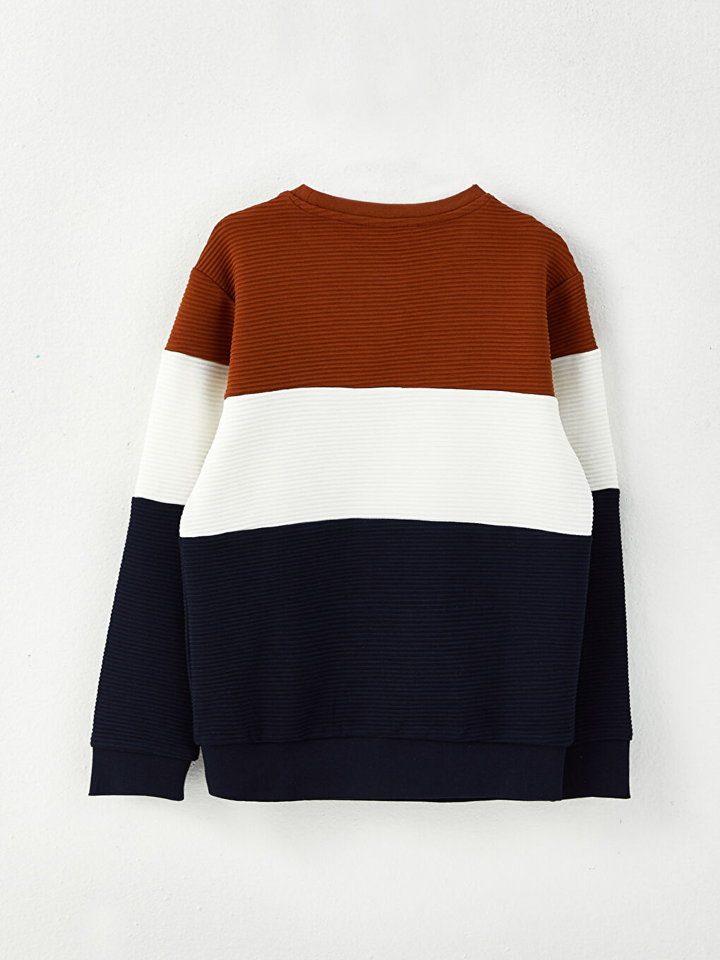 Sweat-shirt Garçon Col Rond Bloc de Couleurs Manches Longues Combinaison Père Fils-3