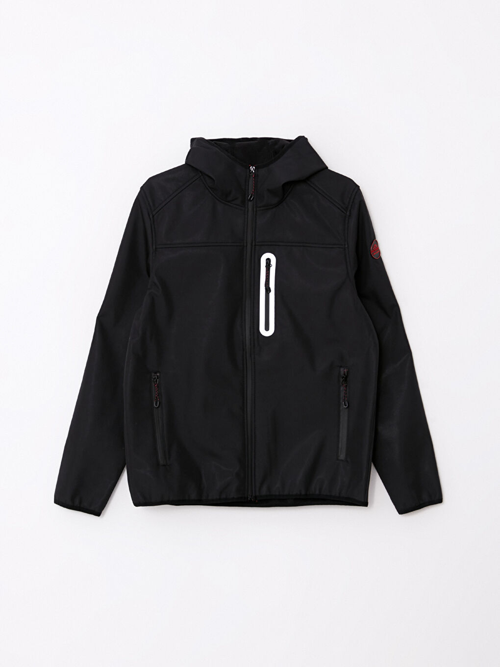 Siyah Standart Kalıp Kapüşonlu Erkek Yağmurluk-5