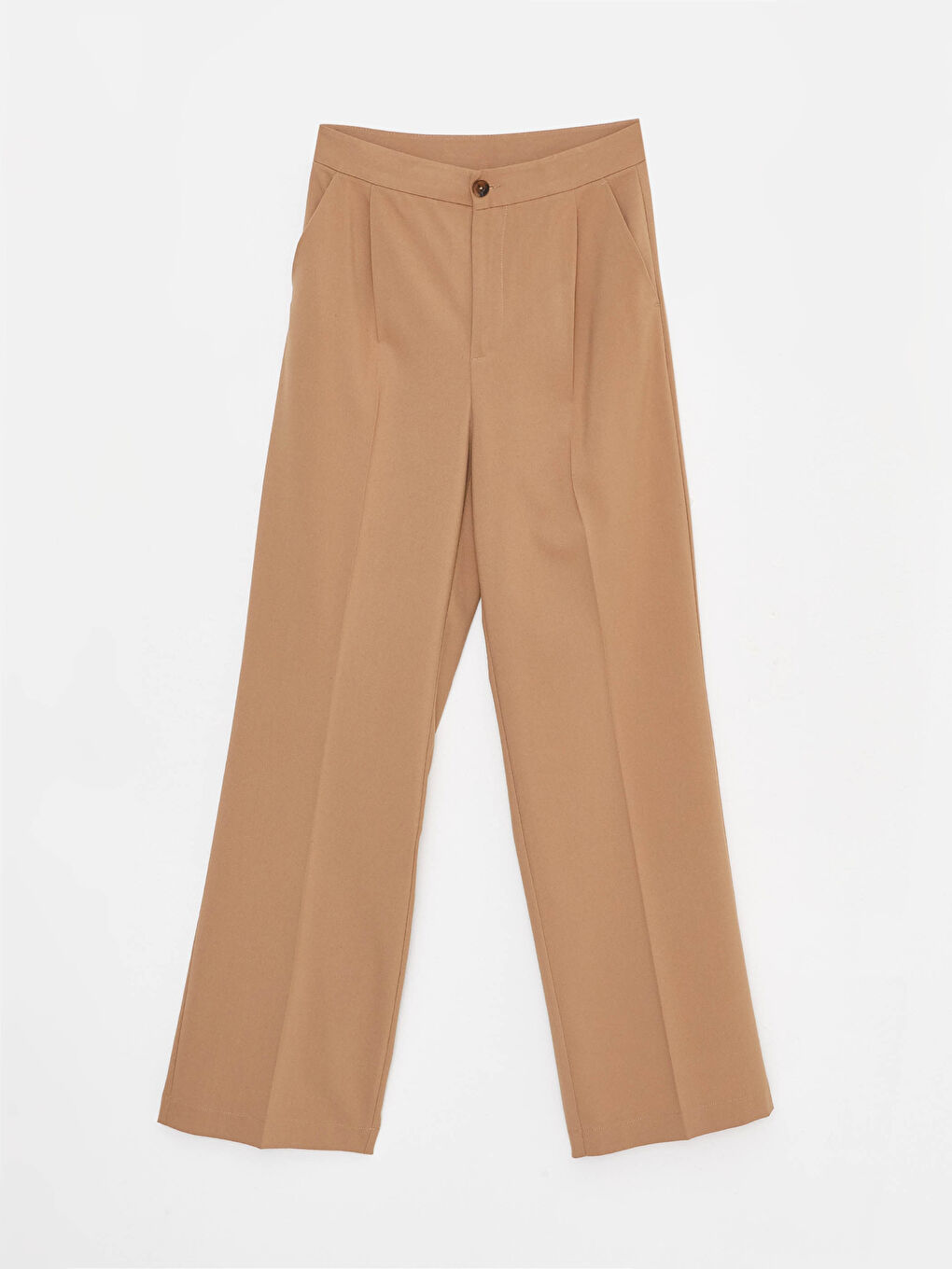 Sarı Kadın Standart Fit Düz Pantolon-5