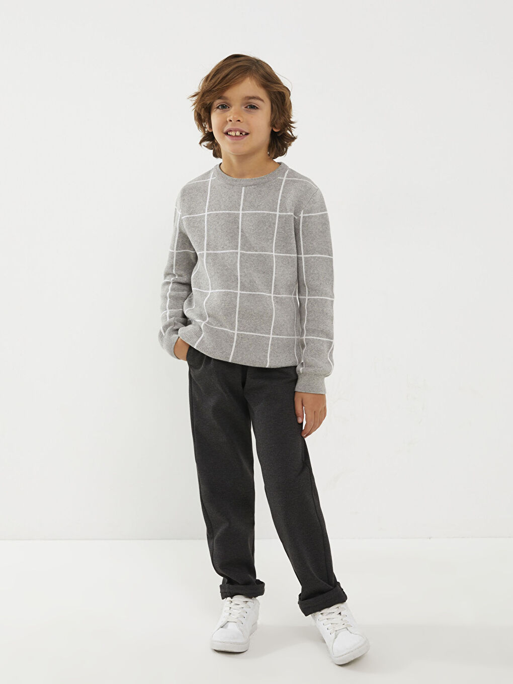 Antrasit Beli Lastikli Erkek Çocuk Pantolon