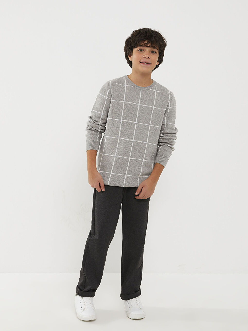 Antrasit Beli Lastikli Erkek Çocuk Pantolon-1