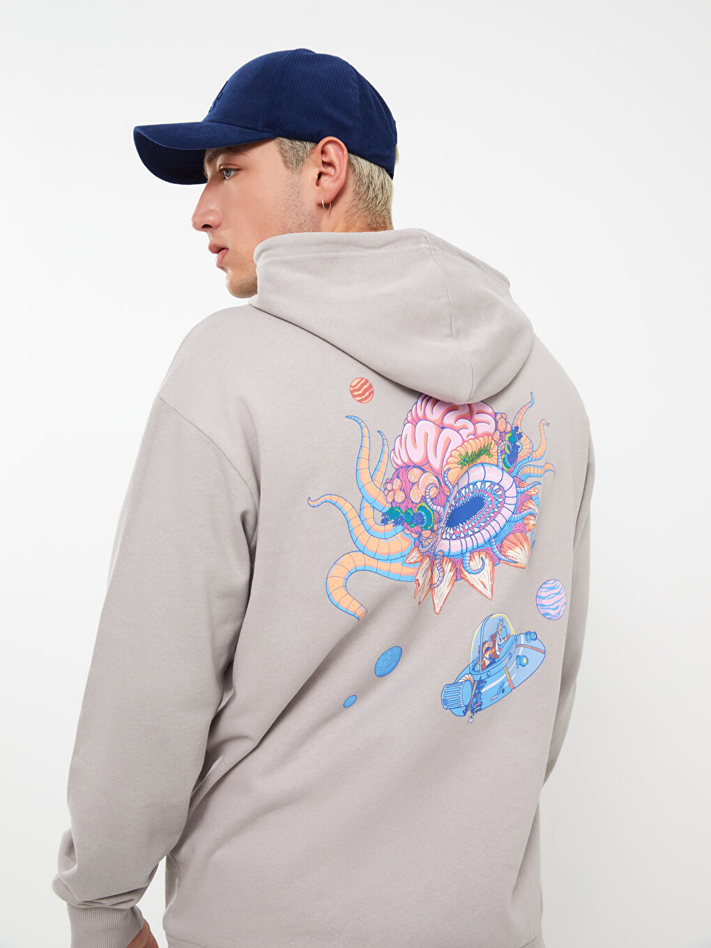 Худи Мужское Оверсайз Толстое С Длинным Рукавом С Принтом Рик и Морти