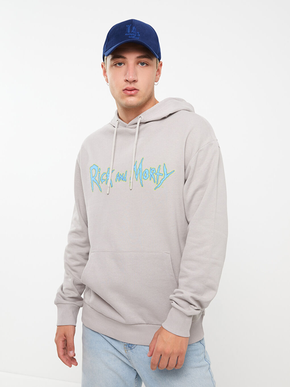Худи Мужское Оверсайз Толстое С Длинным Рукавом С Принтом Рик и Морти-1