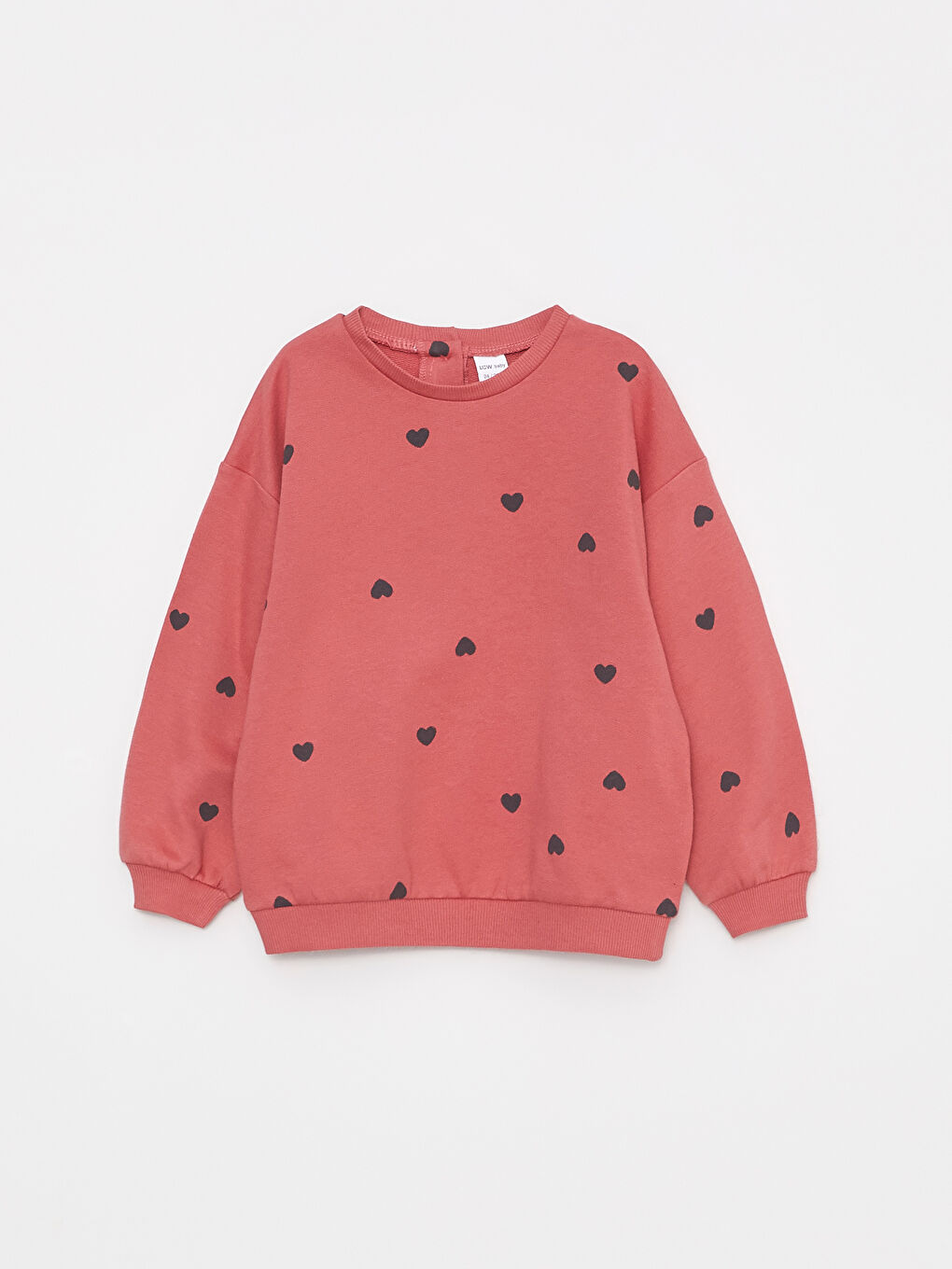 Mercan Bisiklet Yaka Uzun Kollu Baskılı Kız Bebek Sweatshirt 2'li-1