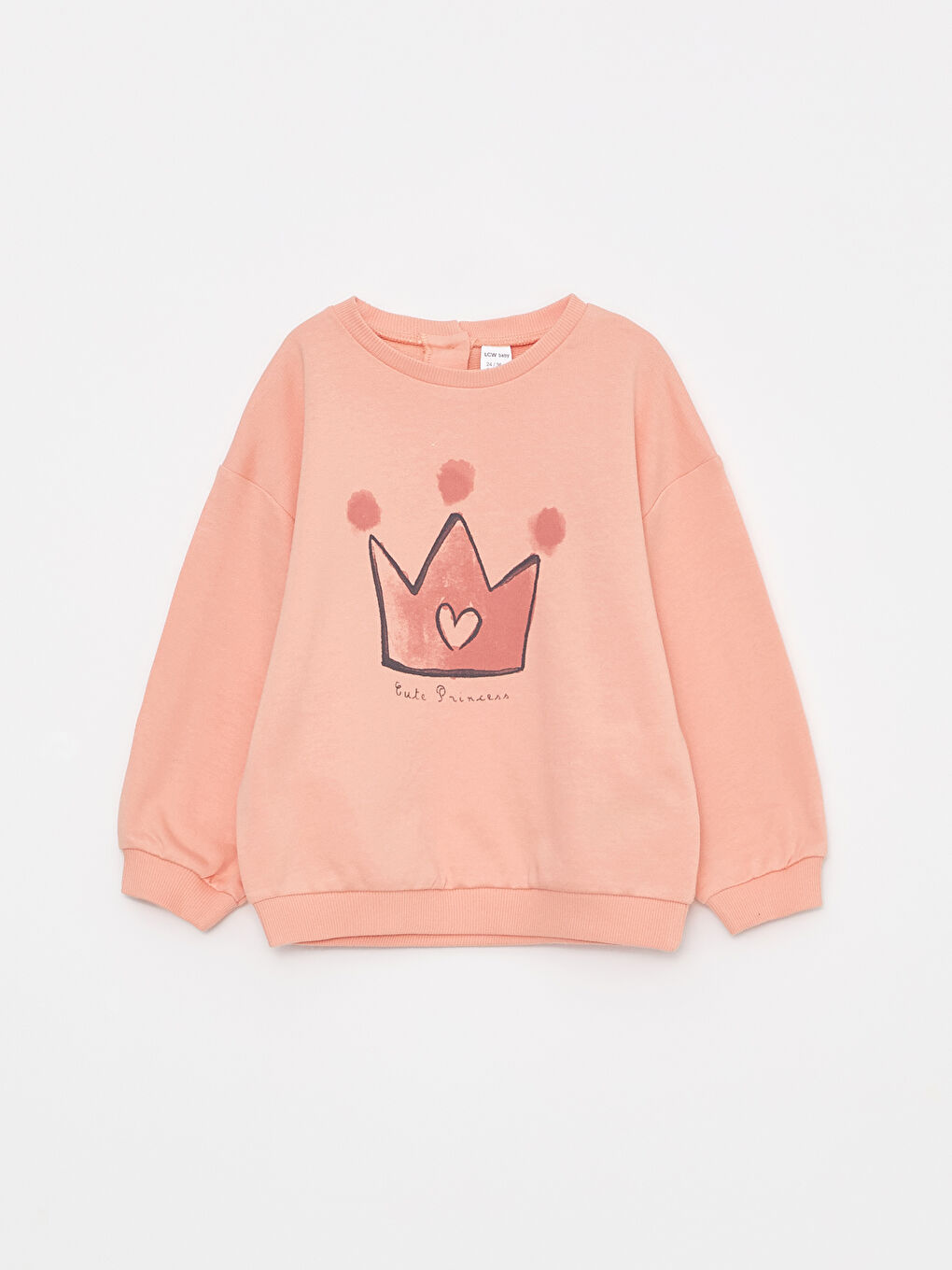 Mercan Bisiklet Yaka Uzun Kollu Baskılı Kız Bebek Sweatshirt 2'li-3