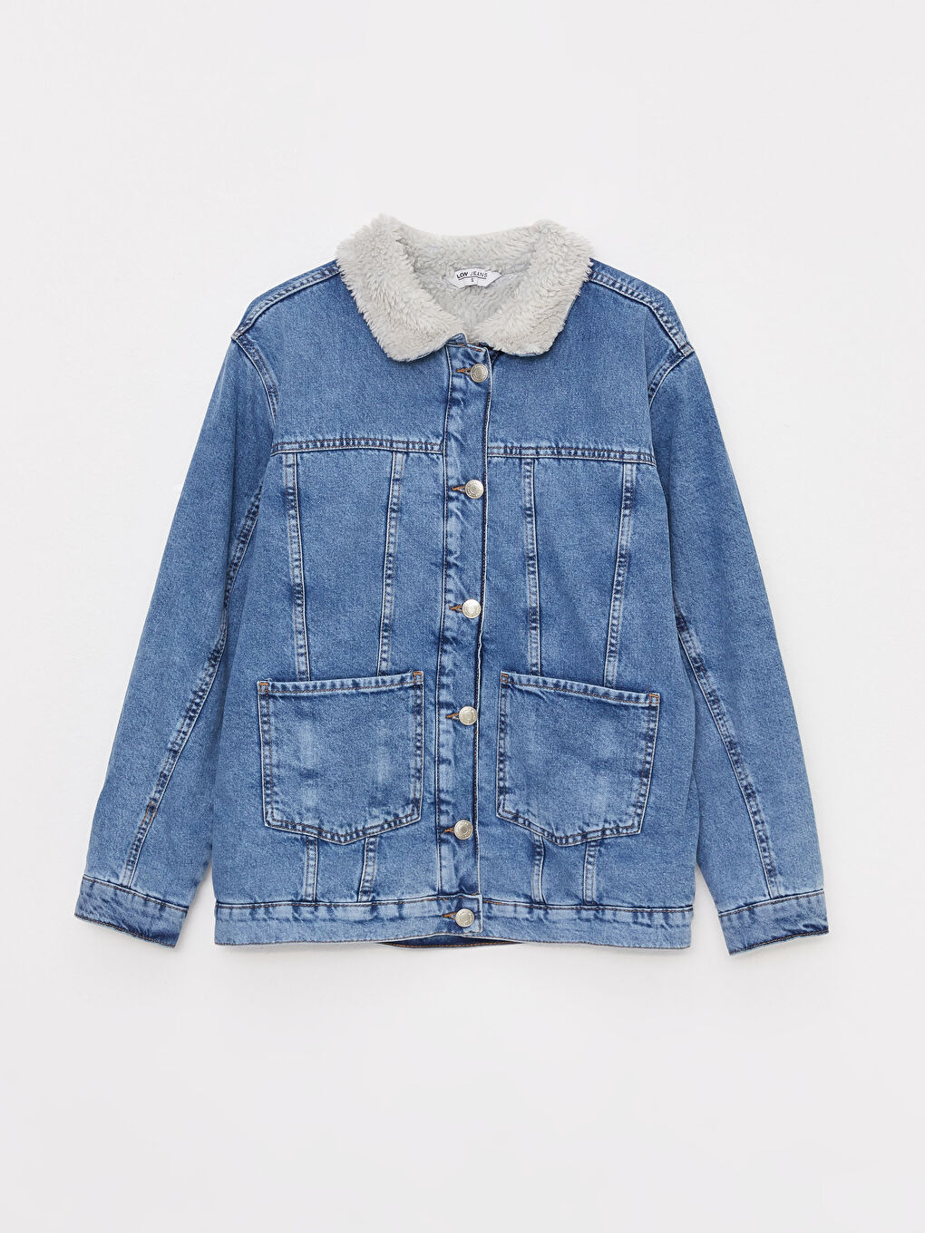 Collared Neck Women's Denim Jacket-6