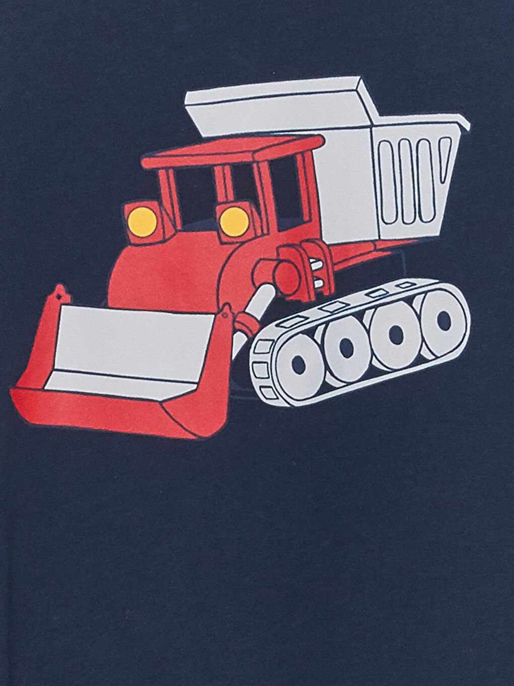 Lacivert Bisiklet Yaka Baskılı Uzun Kollu Erkek Çocuk Pijama Takımı-3