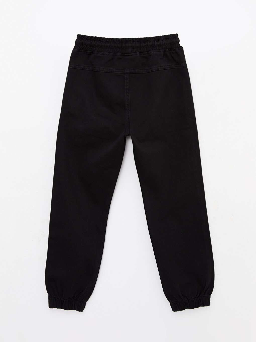 Siyah Beli Lastikli Basic Gabardin Erkek Çocuk Jogger Pantolon-1