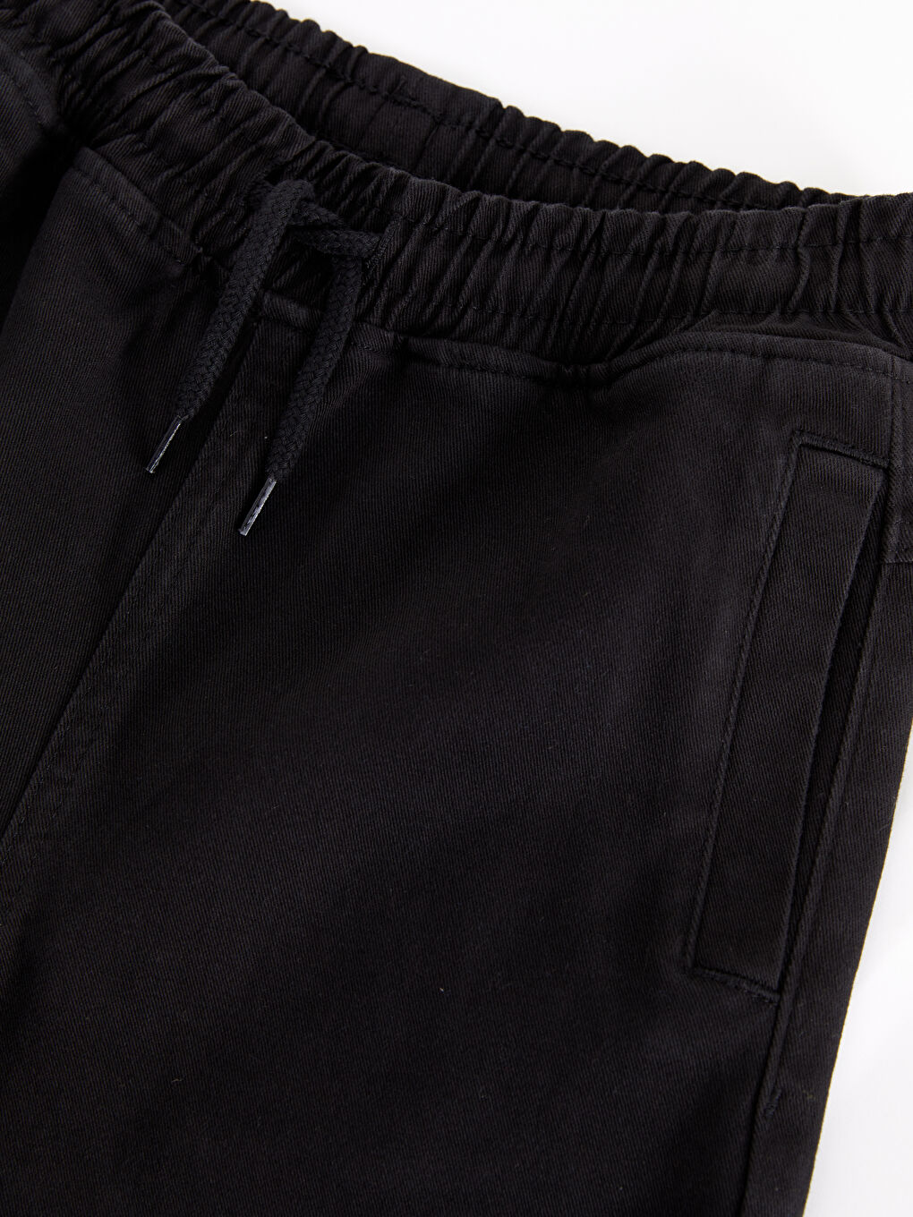 Siyah Beli Lastikli Basic Gabardin Erkek Çocuk Jogger Pantolon-2