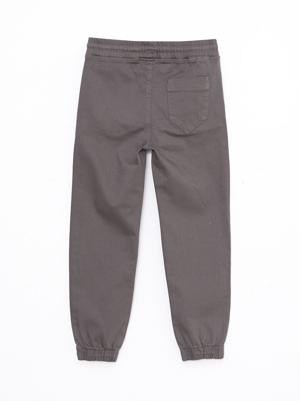 Gri Beli Lastikli Basic Gabardin Erkek Çocuk Jogger Pantolon-1