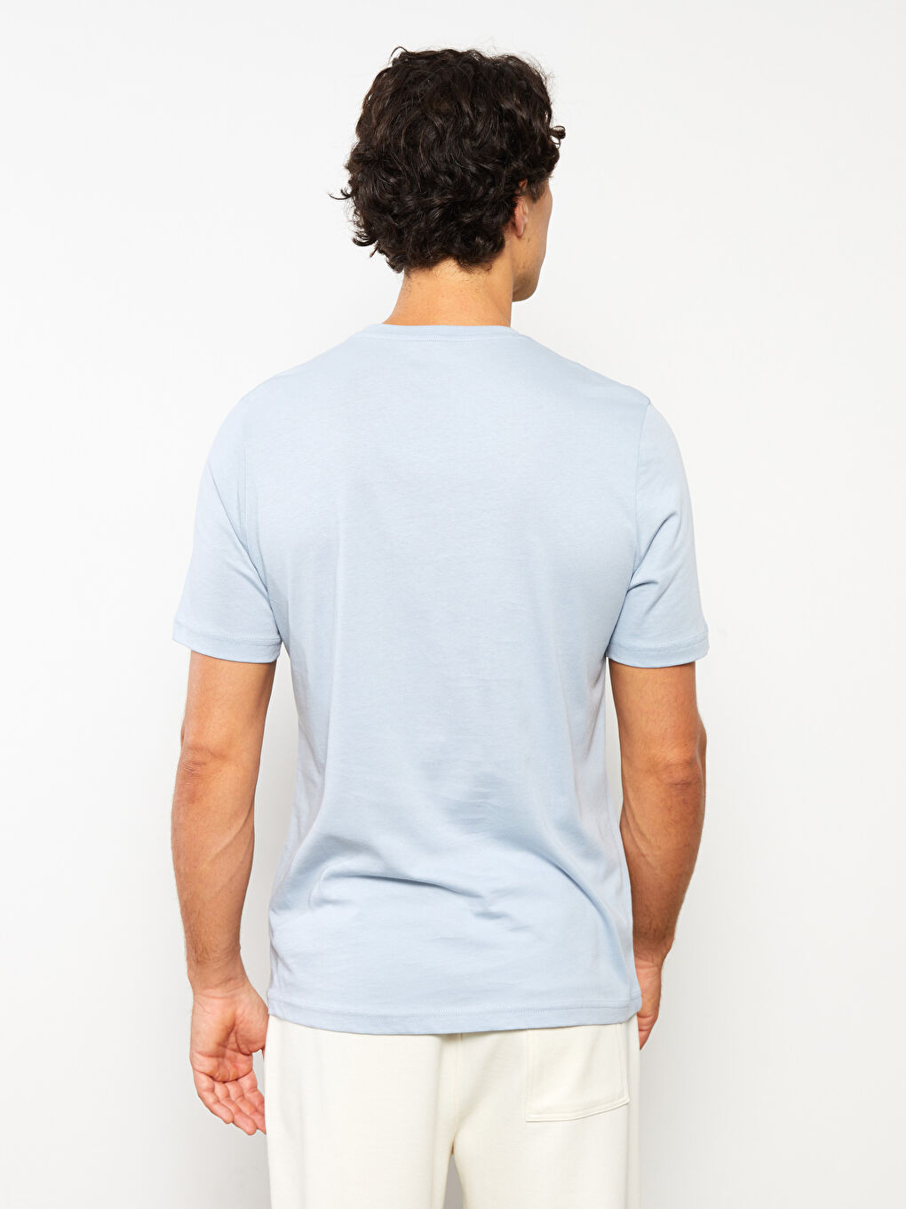 تيشيرت رجالي ياقة دائرية كم قصير مطبوع قطن ممشط-4