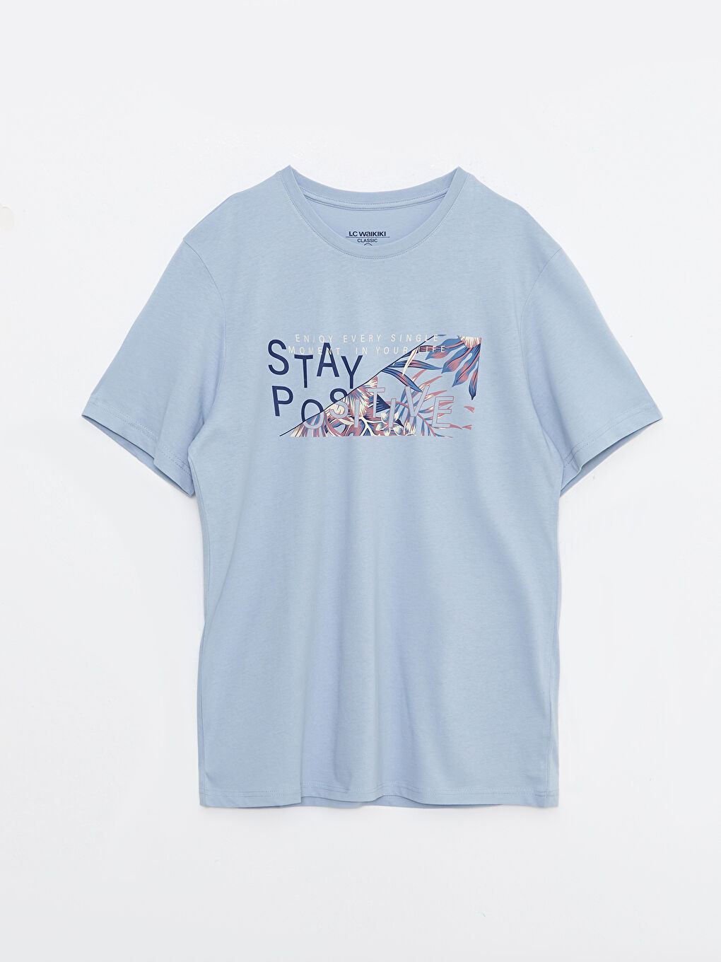 تيشيرت رجالي ياقة دائرية كم قصير مطبوع قطن ممشط-5