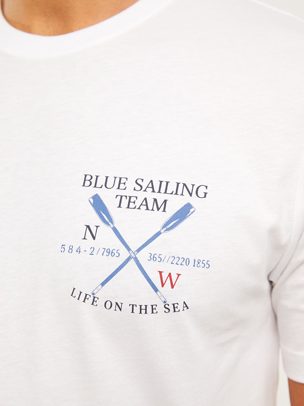 تيشيرت رجالي ياقة دائرية كم قصير مطبوع قطن ممشط-3